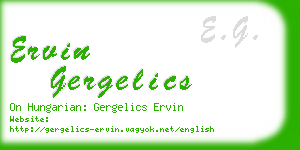 ervin gergelics business card
